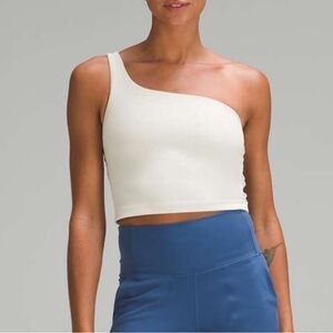NWT Lululemon Ribbed Nulu Asymmetrical Yoga Tank Top BONE